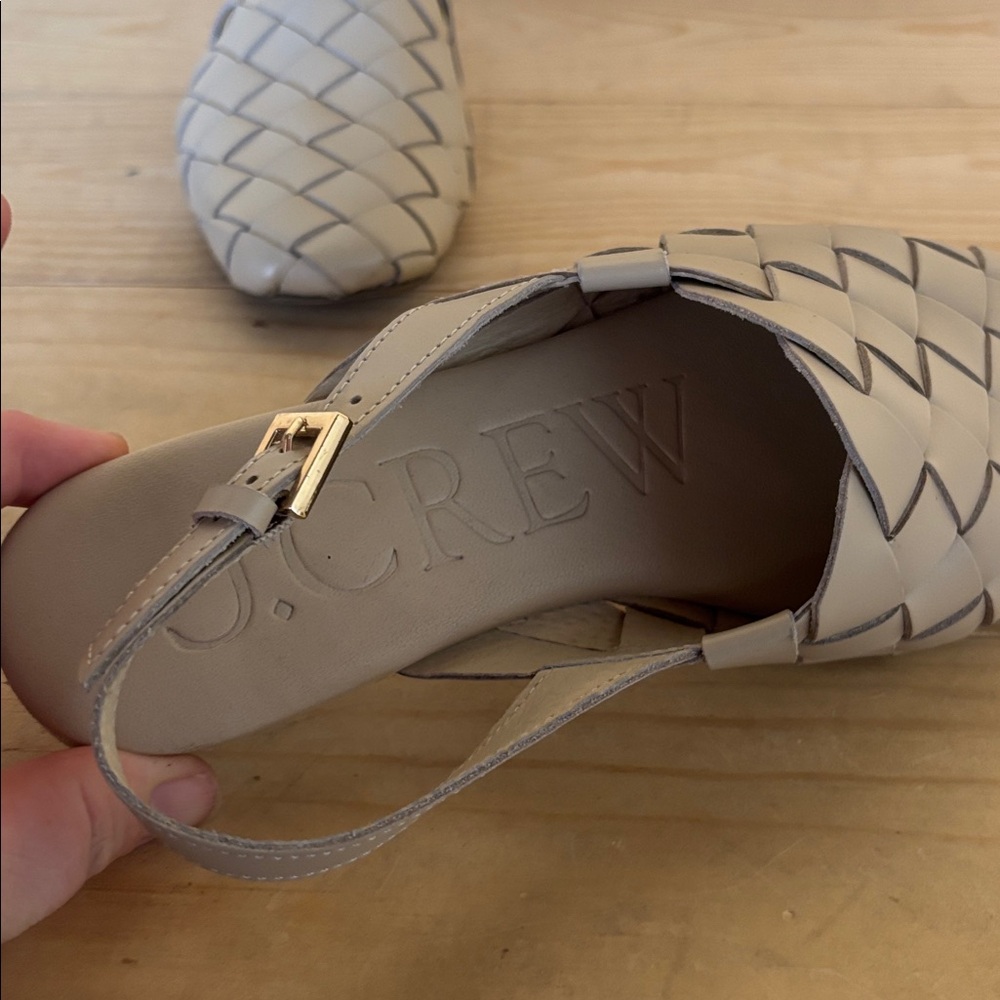 J. Crew Woven Leather‎ Slingback Flats in taupe - Picture 4 of 7